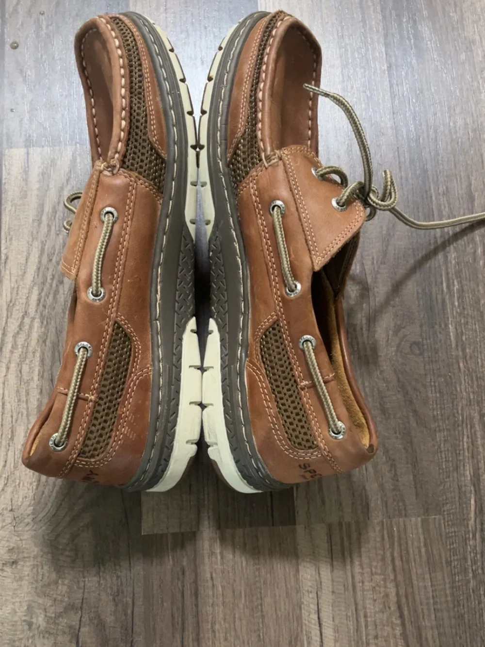 SPERRY TARPON Ultralite Boat Shoes Mens Brown 10 Memory Foam